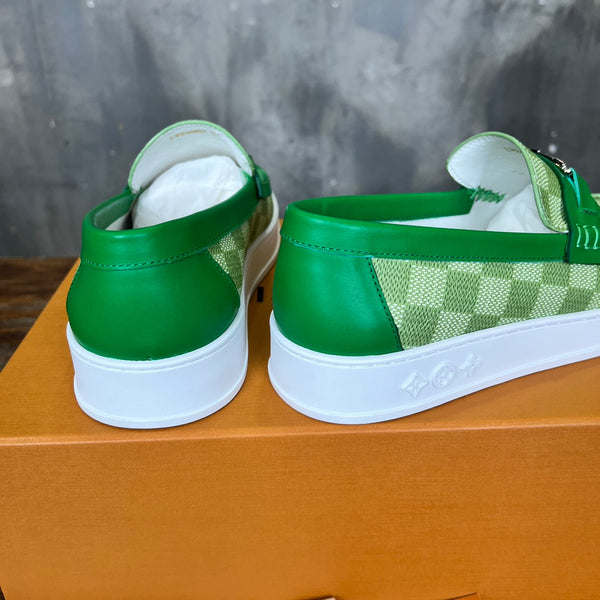 LV LOAFER CROCODILE GREEN DAMIER CANVAS AND CALFSKIN