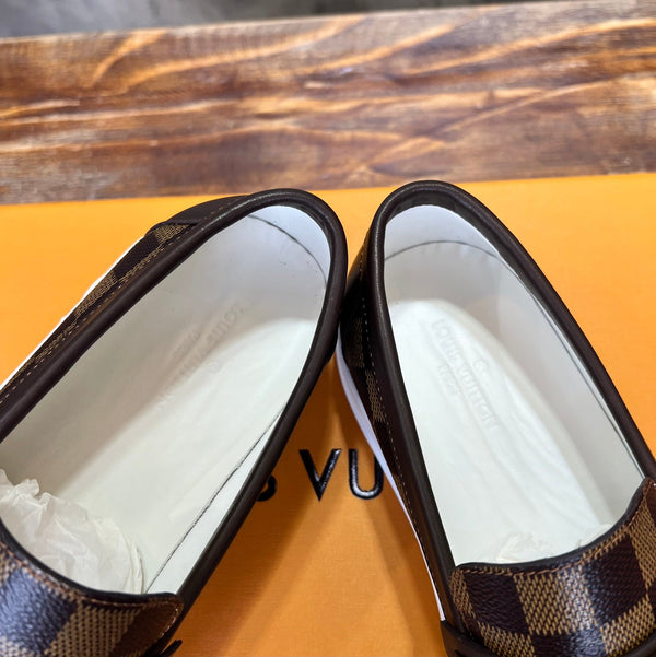 LV LOAFER CHOCOLATE BROWN DAMIER CANVAS AND CALFSKIN