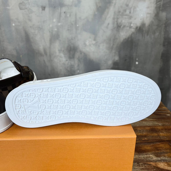 LV LOAFER CHOCOLATE BROWN DAMIER CANVAS AND CALFSKIN