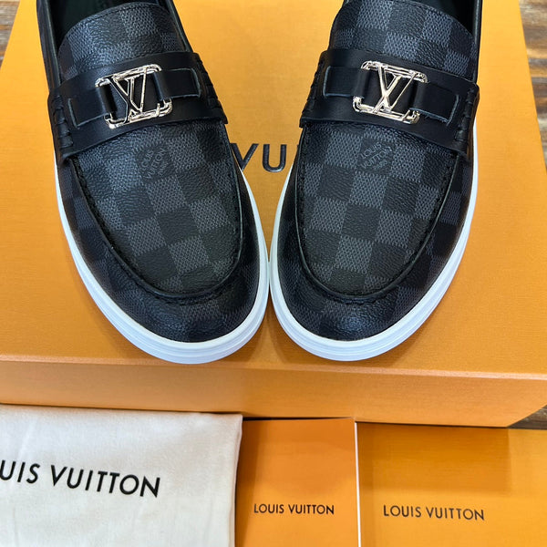 LV LOAFER BLACK DAMIER CANVAS AND CALFSKIN