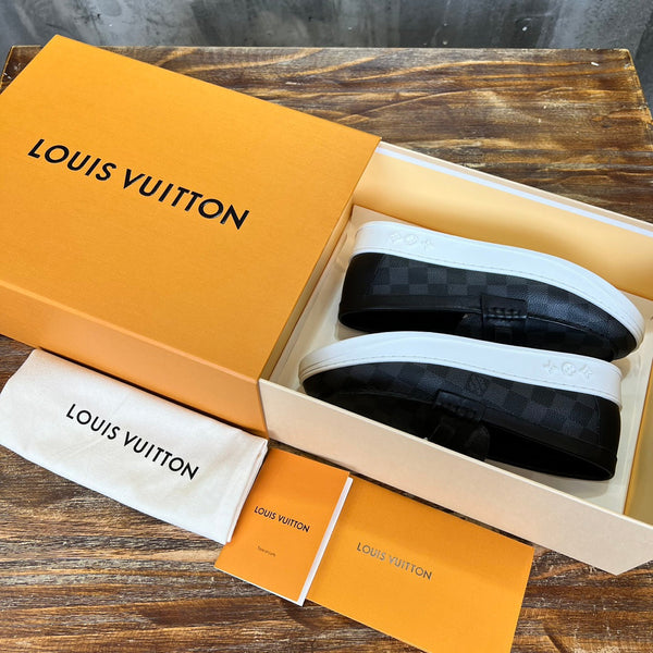 LV LOAFER BLACK DAMIER CANVAS AND CALFSKIN