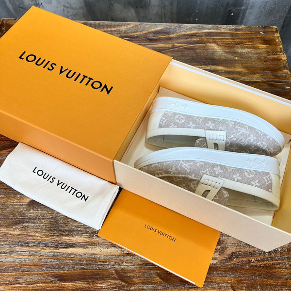 LV LOAFER IN ALMOND BROWN MONOGRAM CANVAS AND CALFSKIN