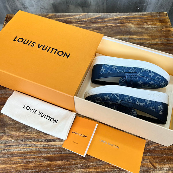 LV LOAFER IN DENIM BLUE MONOGRAM CANVAS AND CALFSKIN