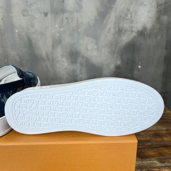 LV LOAFER IN DENIM BLUE MONOGRAM CANVAS AND CALFSKIN