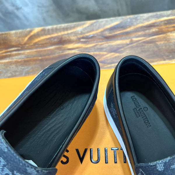 LV LOAFER IN BLACK MONOGRAM CANVAS AND CALFSKIN