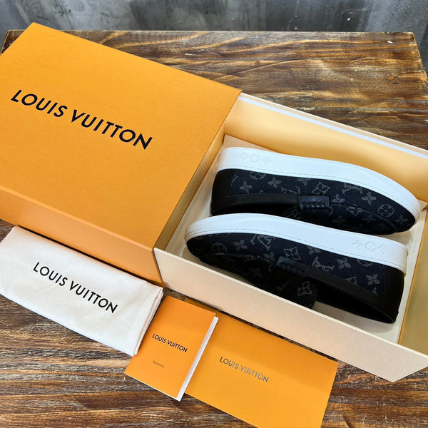 LV LOAFER IN BLACK MONOGRAM CANVAS AND CALFSKIN