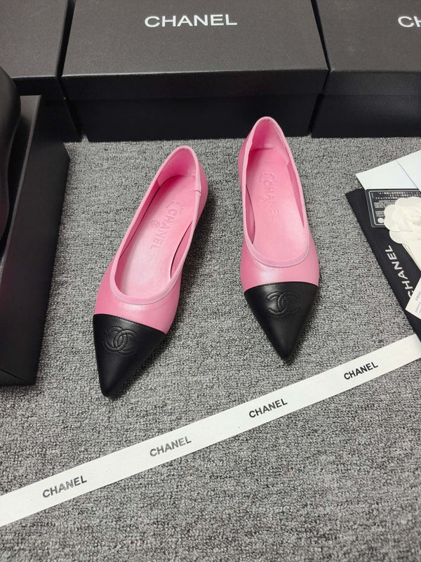 CC 26s Ballerine Cuir Noir Rose 681963