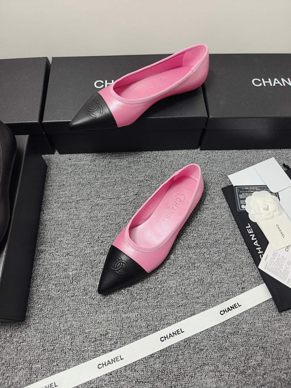 CC 26s Ballerine Cuir Noir Rose 681963