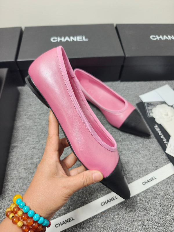 CC 26s Ballerine Cuir Noir Rose 681963