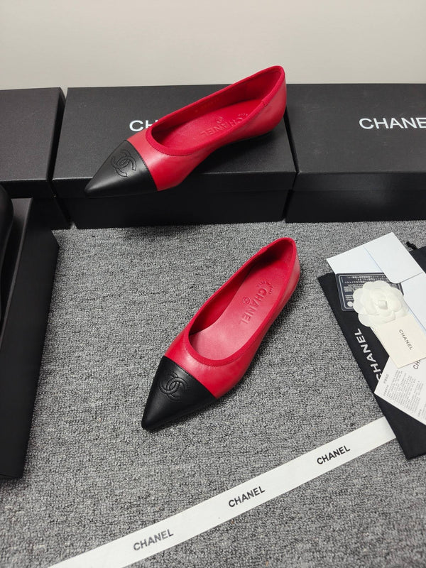 Ballerines CC 26s Cuir Noir Rouge 681964