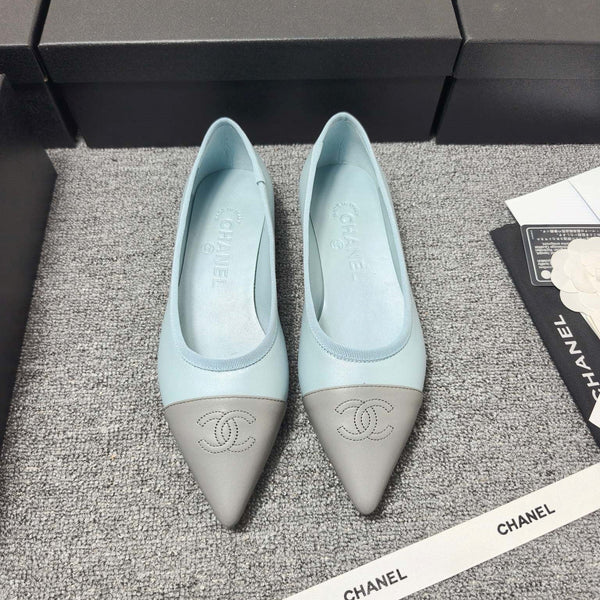 CC 26s Ballerines Cuir Bleu Gris 681970