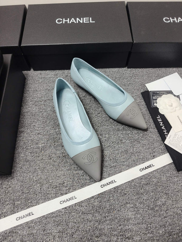 CC 26s Ballerines Cuir Bleu Gris 681970