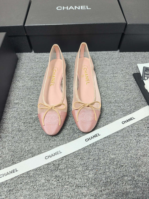 CC 26s Ballerine en maille rose clair Cuir d'agneau 681981