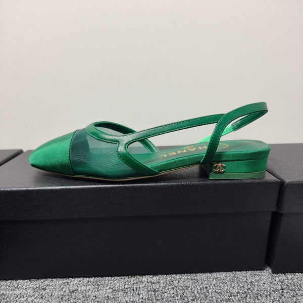 CC 26s Slingback 20 Green Mesh Fabric Sheepskin 681999