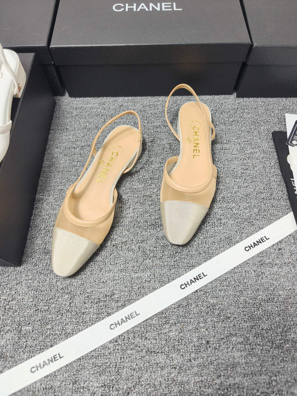 CC 26s Slingback 20 Beige Mesh Fabric Sheepskin 682001