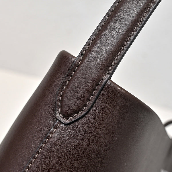 The Row N/S Park Tote 30cm Chocolate Leather