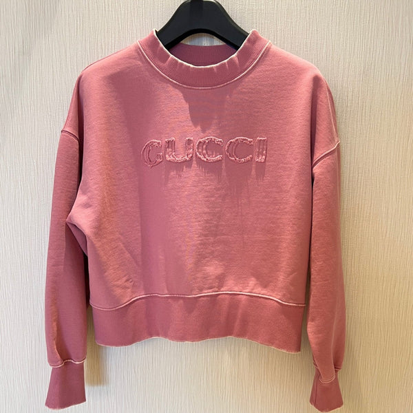Gucci 2025 Patch Sweatshirt Pink Cotton