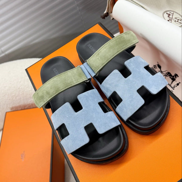 HM Chypre Sandal Demin Blue mix Pear green Suede 205488