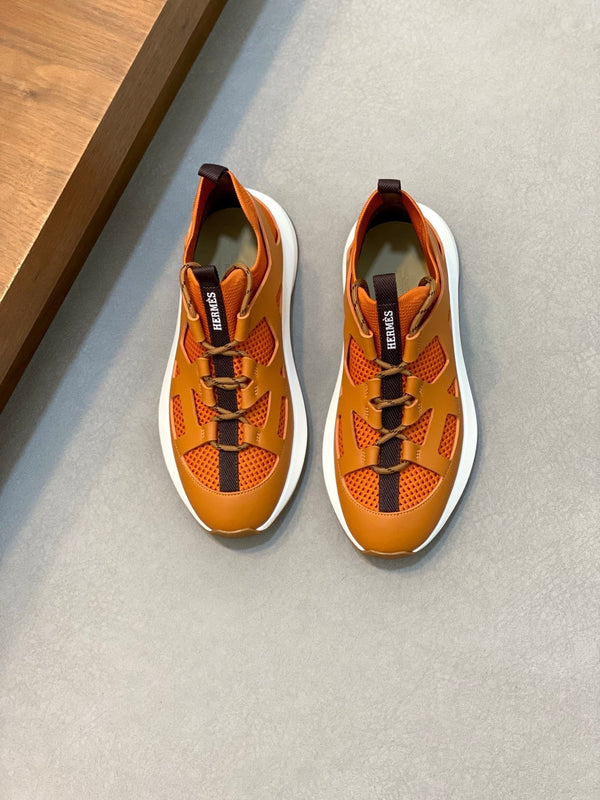 HM Men's Katana Sneaker Orange Calfskin 620163