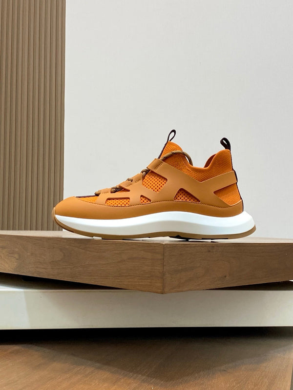 HM Men's Katana Sneaker Orange Calfskin 620163