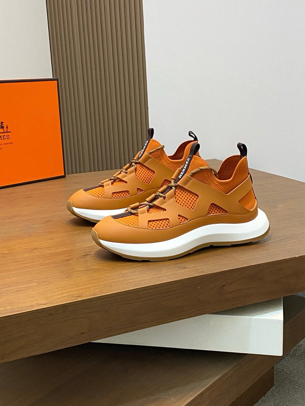 HM Men's Katana Sneaker Orange Calfskin 620163