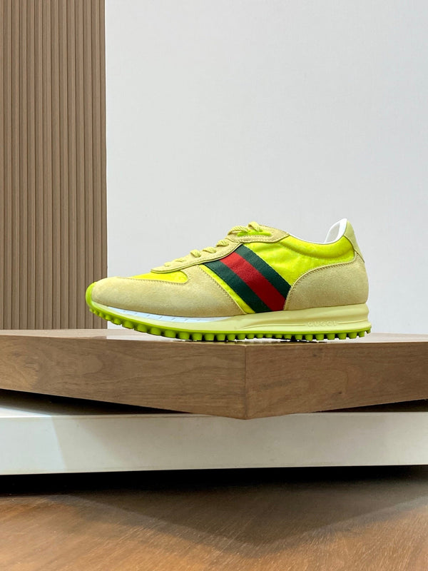 GG Men's Re-Motion Sneaker Green Suede Calfskin 709833