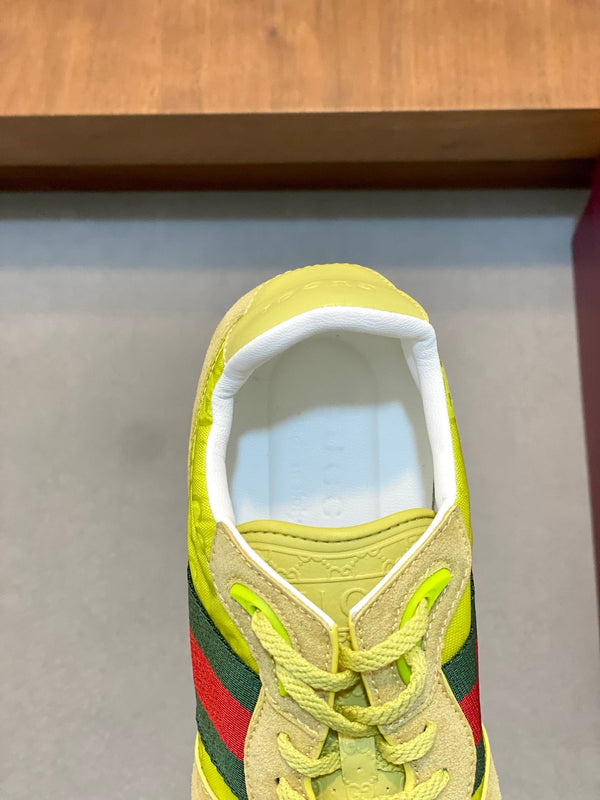 GG Men's Re-Motion Sneaker Green Suede Calfskin 709833