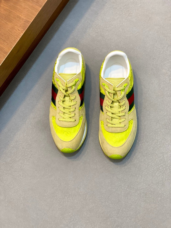 GG Men's Re-Motion Sneaker Green Suede Calfskin 709833