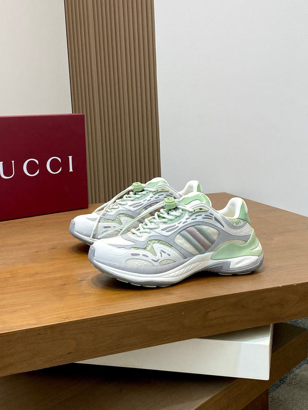 GG Men's 2.0 Sneakers Green White Cowhide 720705