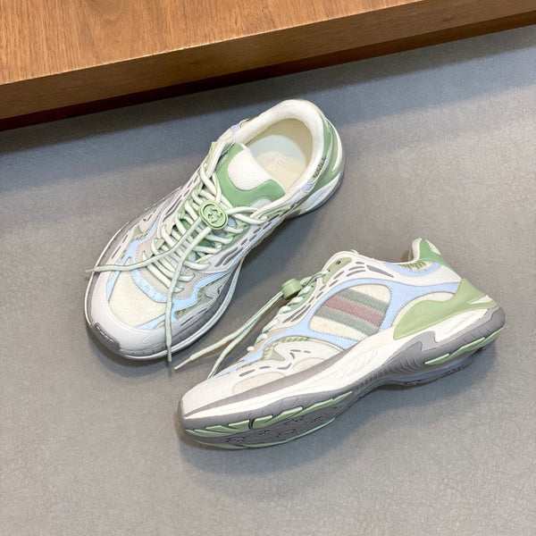GG Men's 2.0 Sneakers Green White Cowhide 720705