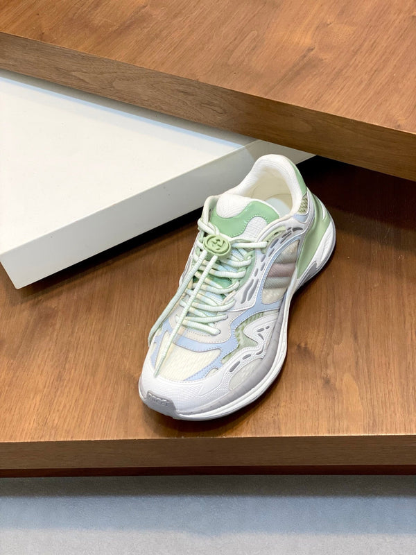 GG Men's 2.0 Sneakers Green White Cowhide 720705