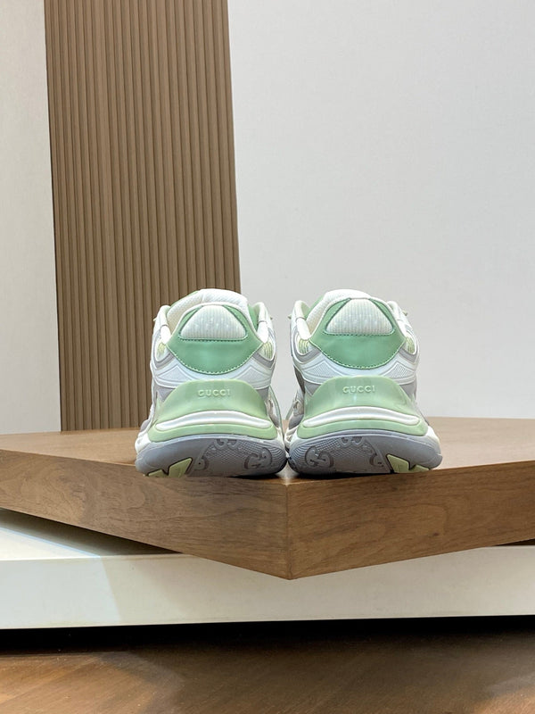 GG Men's 2.0 Sneakers Green White Cowhide 720705