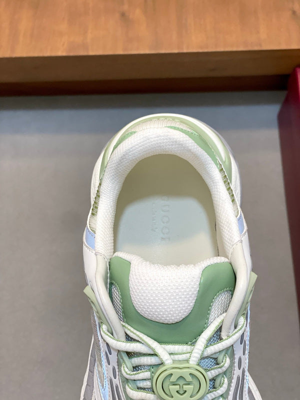 GG Men's 2.0 Sneakers Green White Cowhide 720705