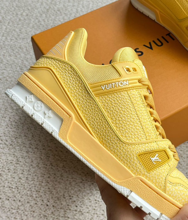 LV TRAINER SHOES LIGHT YELLOW GRAINED CALFSKIN