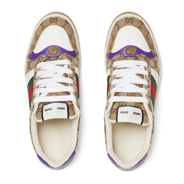 Sneaker GG Screener da uomo in tela marrone mix viola 523581