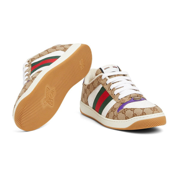 Sneaker GG Screener da uomo in tela marrone mix viola 523581