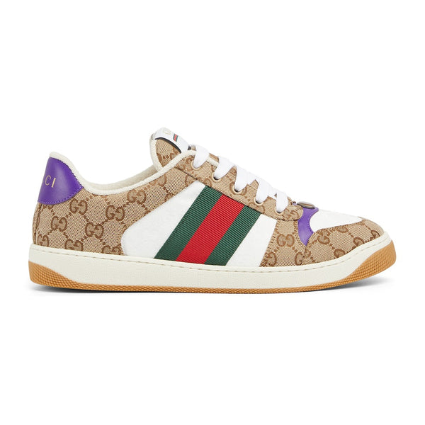 Sneaker GG Screener da uomo in tela marrone mix viola 523581