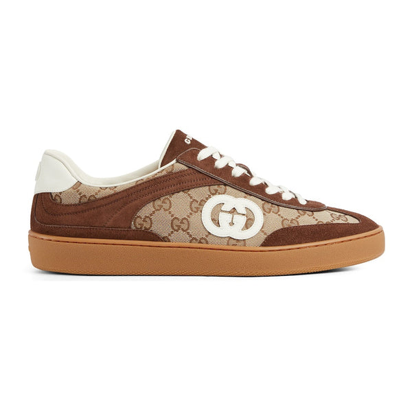GG Men's G75 Sneaker Dark Brown Canvas Suede 523583
