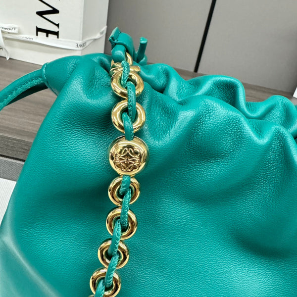 Loewe Flamenco Purse 30 Turquoise Blue Lambskin Ghw