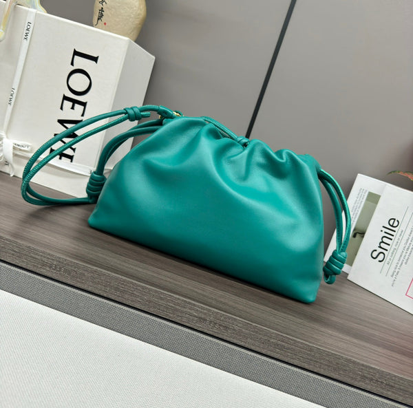 Loewe Flamenco Purse 30 Turquoise Blue Lambskin Ghw