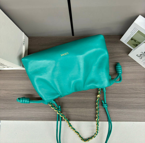 Loewe Flamenco Purse 30 Turquoise Blue Lambskin Ghw