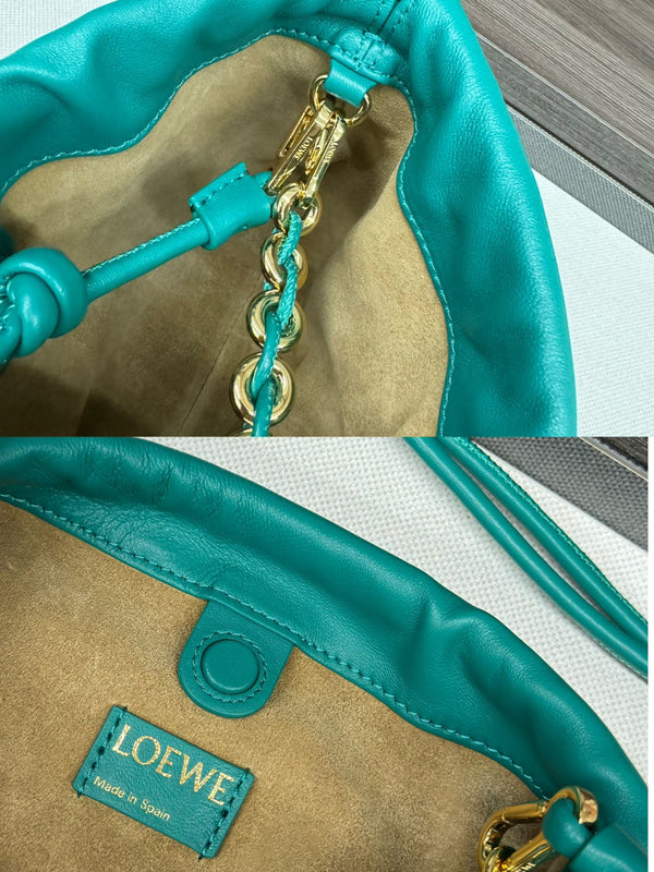 Loewe Flamenco Purse 30 Turquoise Blue Lambskin Ghw