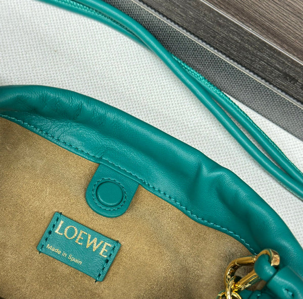 Loewe Flamenco Purse 23 Turquoise Blue Lambskin Ghw