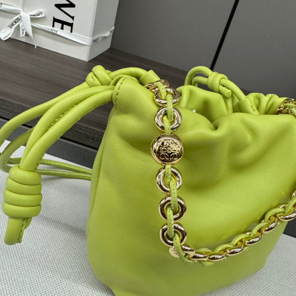 Loewe Flamenco Purse 23 Lime Lambskin Ghw