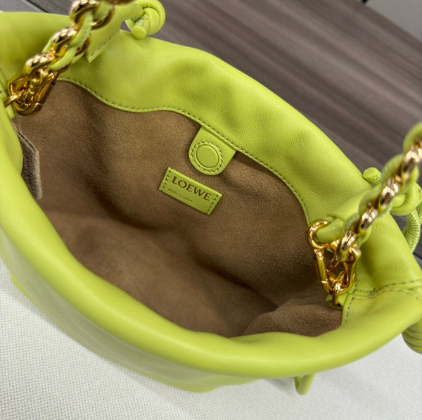 Loewe Flamenco Purse 23 Lime Lambskin Ghw
