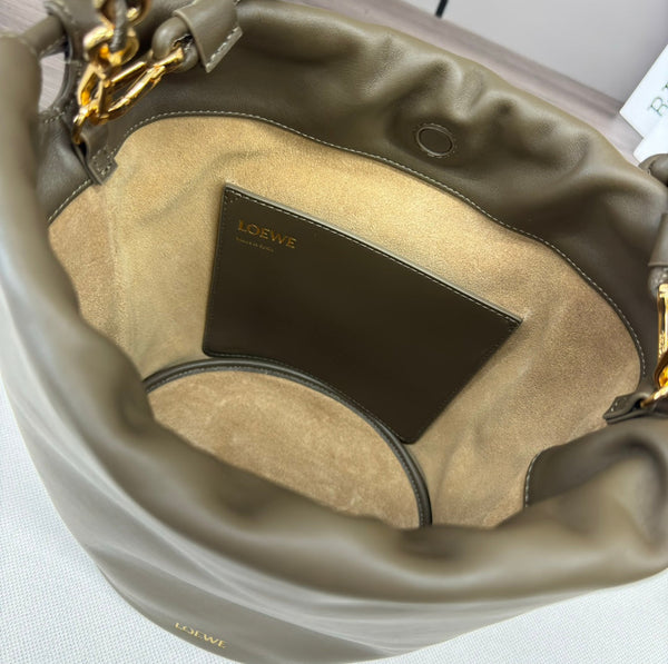 Loewe Flamenco Purse Bucket 32 Olive Lambskin Ghw