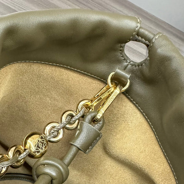Loewe Flamenco Purse Bucket 32 Olive Lambskin Ghw