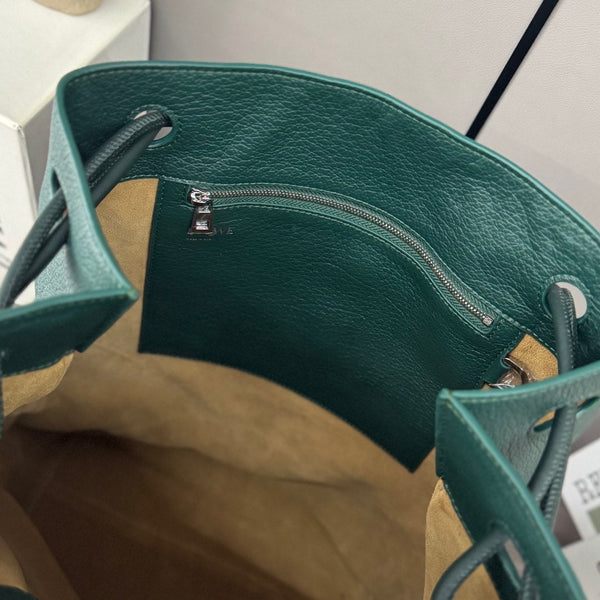 Loewe Pebble Hobo Dark Teal Green Smooth Calfskin