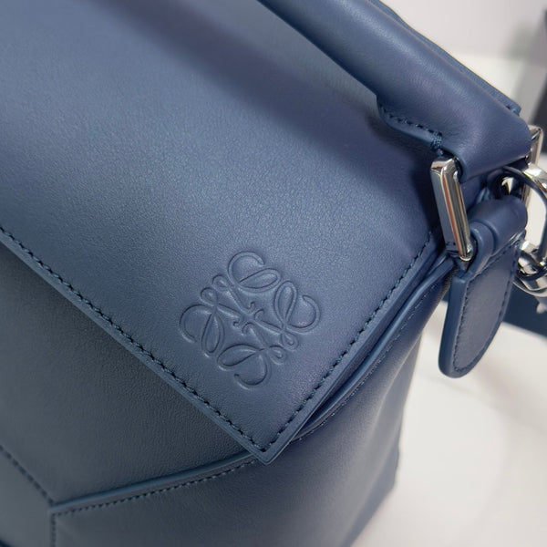 Loew Puzzle Edge Large Bag 33cm Indigo Dye Calfskin