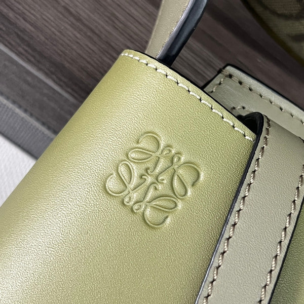 Mini Gate Dual bag in soft calfskin and jacquard Green smooth caflskin